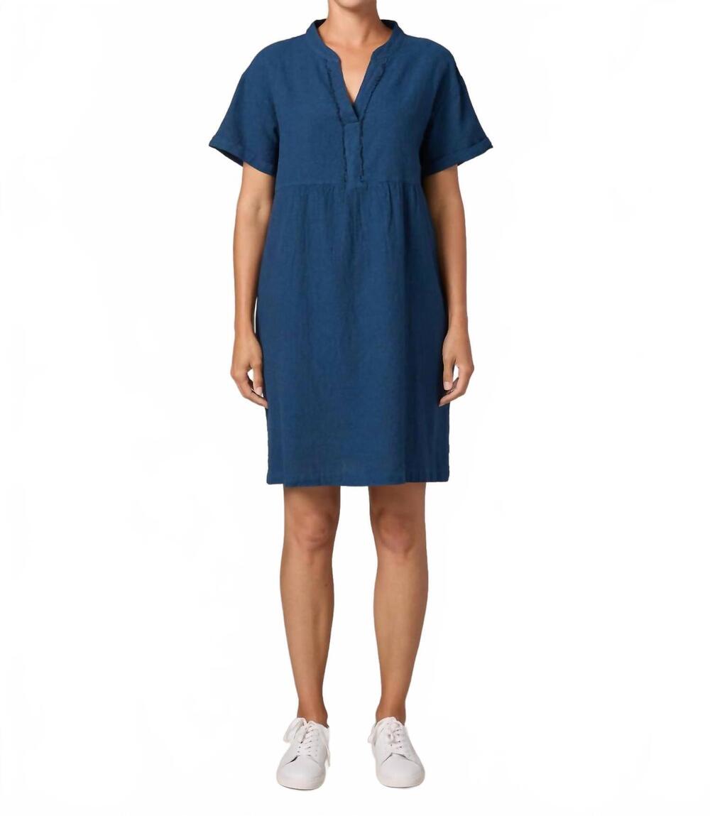 NEW CUT LOOSE relaxed cap sleeve dress in naval